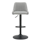 5. "Kron Grey Fabric Stool Set - Air-Lift Mechanism for Effortless Height Adjustment"