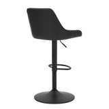 3. "Kron Adjustable Height Stool Set - Sleek design and durable construction in black faux leather"