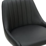 6. "Kron Adjustable Height Stool Set - Comfortable and stylish seating in black faux leather"