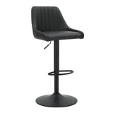 1. "Kron Adjustable Height Air-Lift Swivel Stool, Set of 2, in Black Faux Leather - Stylish and versatile seating option"