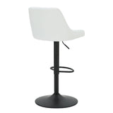 3. "Kron Adjustable Height Stool Set - Sleek design and durable construction in white faux leather"