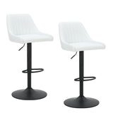 7. "Comfortable White Faux Leather Stool Set - Perfect for kitchen islands or home bars"