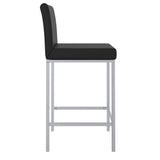 4. "Porto 26" Counter Stool, Set of 2 in Black and Chrome - Comfortable seating with padded cushions"