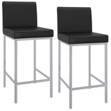 6. "Porto 26" Counter Stool, Set of 2 in Black and Chrome - Easy to clean and maintain"