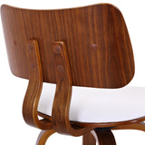 6. "White Faux Leather and Walnut Counter Stool - Contemporary design that complements any interior"