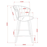 8. "Tula 26" Counter Stool in Grey and Washed Oak - Durable and sturdy construction for long-lasting use"