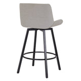 3. "Fern 26" Counter Stool - Set of 2 in Grey Fabric and Black - Perfect for modern kitchen or bar areas"
