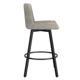 4. "Swivel Counter Stools in Grey Fabric and Black - Set of 2 for comfortable and versatile seating"