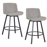 7. "Fern 26" Counter Stool - Set of 2 in Grey Fabric and Black - Durable and long-lasting construction"