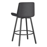 3. "Black Swivel Counter Stool Set of 2 - Fern 26" with Vintage Charcoal Faux Leather"