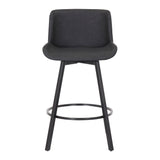5. "Enhance Your Kitchen Décor with Fern 26" Counter Stool Set of 2 - Vintage Charcoal Faux Leather and Black"