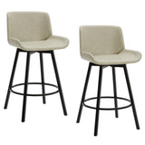 7. "Black and Vintage Ivory Faux Leather Counter Stools - Set of 2 with Swivel"