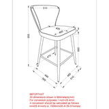 8. "Clover Counter Stools in Vintage Grey Faux Leather - Set of 2, 26" height, versatile and stylish seating option"