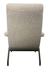 3. Comfortable Retro Lounge Chair - Light Grey Tweed Fabric