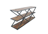 3. Vintage Wooden Console Table with Two Shelves