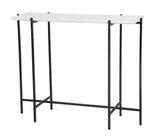 1. "Function Console Table - White Marble/Black Base - Sleek and stylish design"
