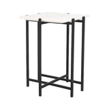 1. "Function Side Table - White Marble/Black Base - Stylish and versatile furniture piece"