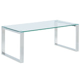 1. "Zevon Coffee Table in Silver with sleek modern design"