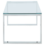 3. "Contemporary Zevon Coffee Table in Silver for stylish living rooms"
