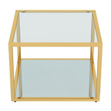 3. "Square Coffee Table in Gold - Modern Design with a Touch of Glam"