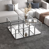 2. "Silver coffee table set - Perfect addition to any contemporary living space"