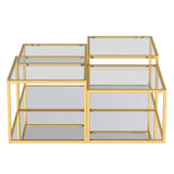 4. "Casini 4pc Coffee Table Set - Gold Finish for a Luxurious Touch"