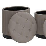 5. "Lexi 3pc Round Storage Ottoman Set - Space-saving Solution with Style"