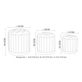 8. "Warm Grey and Black Ottoman Set - Enhance Your Home Décor with Practicality"