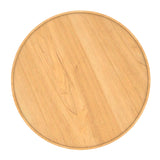 6. "Beige and Natural Round Ottoman with Tray - Perfect for Small Spaces"