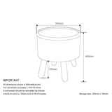 8. "Charcoal and Natural Storage Ottoman - Sleek Design with Ample Storage Capacity"