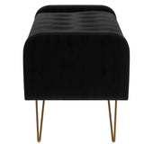 4. "Black and Aged Gold Ottoman/Bench - Chic and Practical Home Decor"