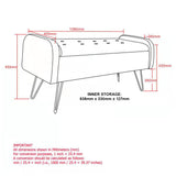 8. "Grey and Aged Gold Ottoman/Bench - Functional and Fashionable Storage Solution"