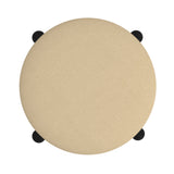 6. "Beige and Black Storage Ottoman - Ideal for Organizing Clutter"
