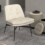 2. "Beige Fabric and Black Caleb Accent Chair - Perfect addition to any living space"
