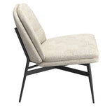 4. "Comfortable Beige Fabric and Black Caleb Accent Chair - Ideal for relaxation"