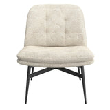 5. "Beige Fabric and Black Caleb Accent Chair - Enhance your home decor with this elegant piece"