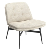 1. "Caleb Accent Chair in Beige Fabric and Black - Stylish and comfortable seating option"