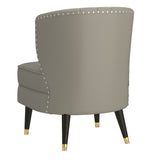 3. "Kyrie Accent Chair - Grey-Beige and Espresso color combination for a modern touch"