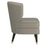5. "Grey-Beige and Espresso Kyrie Accent Chair - Ideal for any room decor"
