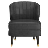 4. "Comfortable Kyrie Accent Chair in Grey and Espresso - Perfect for lounging or reading"