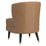 3. "Medium-sized Kyrie Accent Chair in Saddle and Espresso - Perfect for any room"
