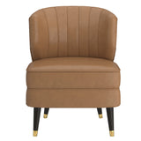4. "Saddle and Espresso Kyrie Accent Chair - Add a touch of sophistication to your home"