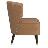 5. "Kyrie Accent Chair in Saddle and Espresso - Ideal for lounging and relaxation"