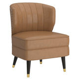 1. "Kyrie Accent Chair in Saddle and Espresso - Stylish and comfortable seating option"