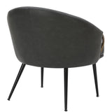 3. "Black and Aged Gold Zita Accent Chair - Contemporary Design with a Touch of Glam"