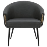 5. "Black and Aged Gold Zita Accent Chair - Perfect Blend of Modern and Classic Elements"