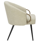 4. "Zita Accent Chair in Vintage Ivory Faux Leather - Luxurious and Timeless Addition to Any Room"