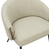 6. "Vintage Ivory Faux Leather Zita Accent Chair - Classic and Chic Furniture for Your Home"