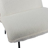 6. "Elegant Cream Boucle Fabric Gigi Accent Chair with Tufted Backrest"