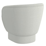 5. "White cuddle chair with supportive armrests and backrest"